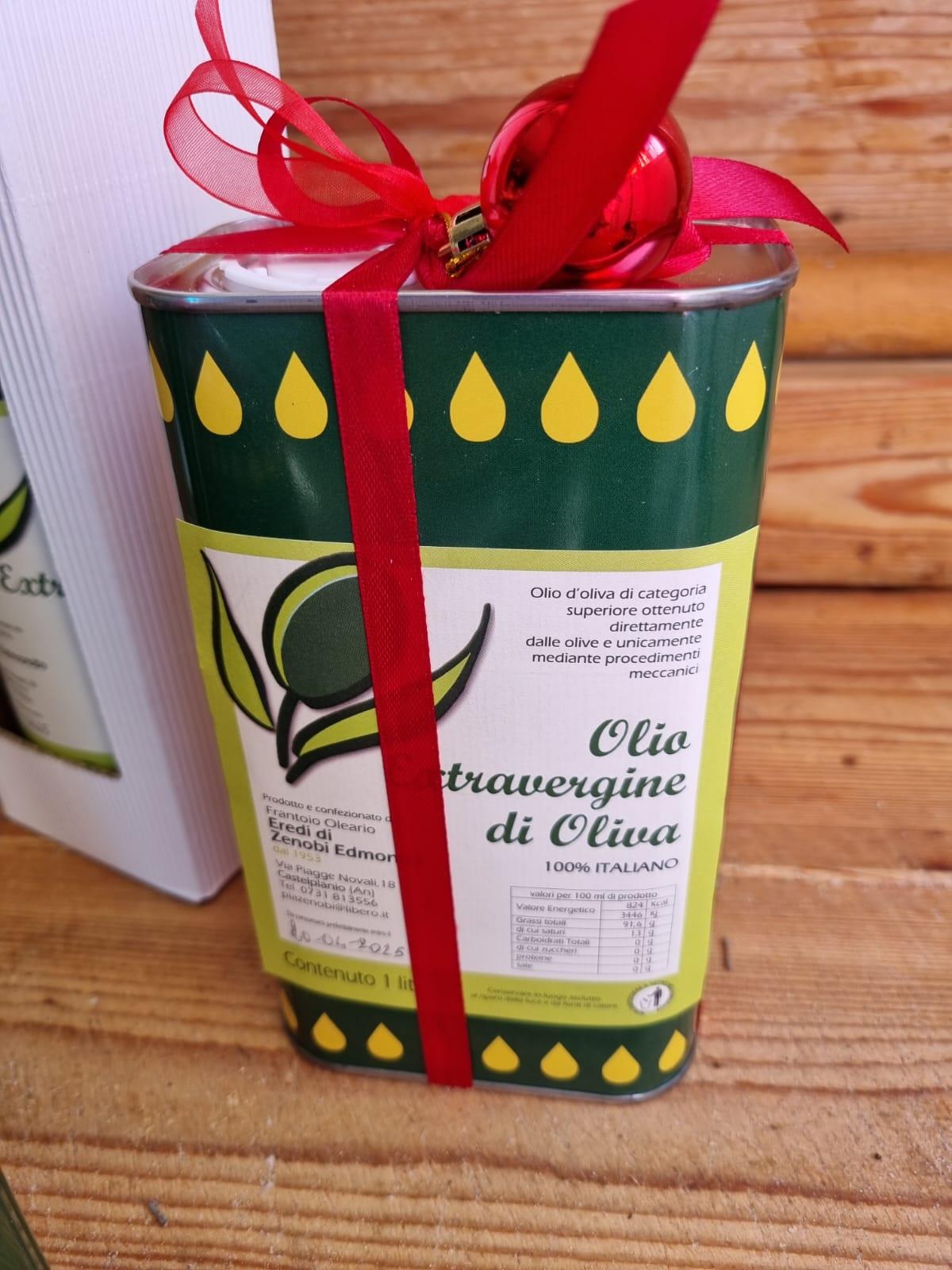 LATT-NF-1L-REGALO Frantoio Zenobi Lattina olio non filtrato 1L confezione regalo1